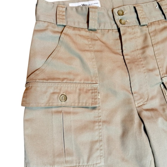 Made in Canada Tilley Endurables Tan Cargo Pants. Perfect condition 90s 80s. - Picture 3 of 8